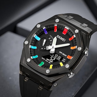 Analog Digital Watch – Multi Function Sports Watch with LED Display, Alarm, Stopwatch & Durable Strap