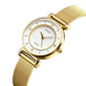 Analog Watch for Women with Gold Mesh Metal Strap and Round Dial for Casual & Formal Wear
