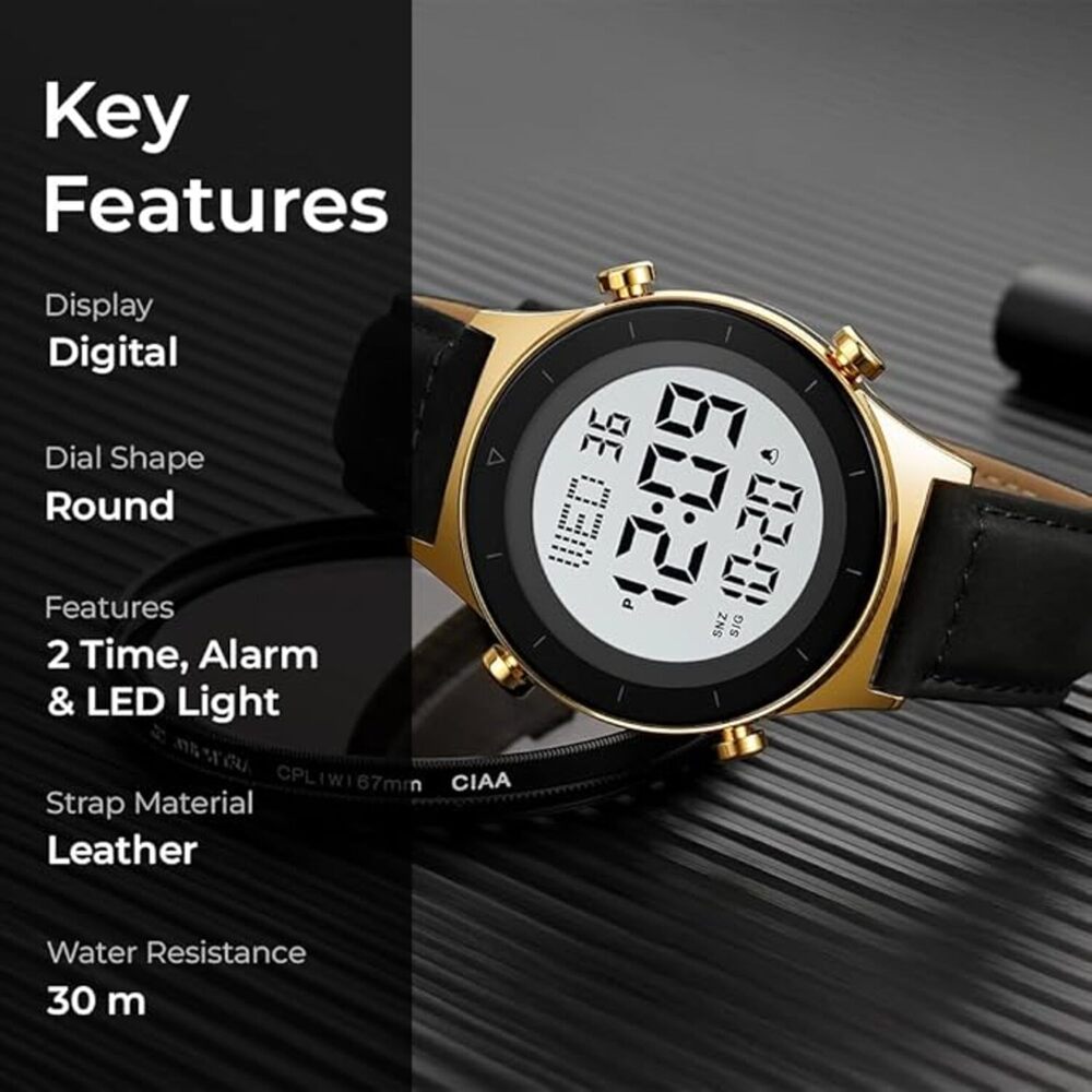 Rugged Digital Sports Watch for Men with Multi Function Display and Outdoor Style