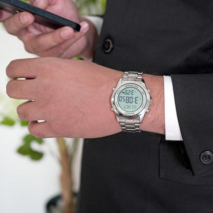 Digital Watch with Stainless Steel Strap for men