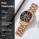 Rolling Watch for Women with Rose Gold Metal Strap and Round Dial for Casual & Formal Wear