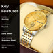 Analog Watch for Men with Silver-gold Stainless Steel Strap and Round Dial for Casual & Formal Wear