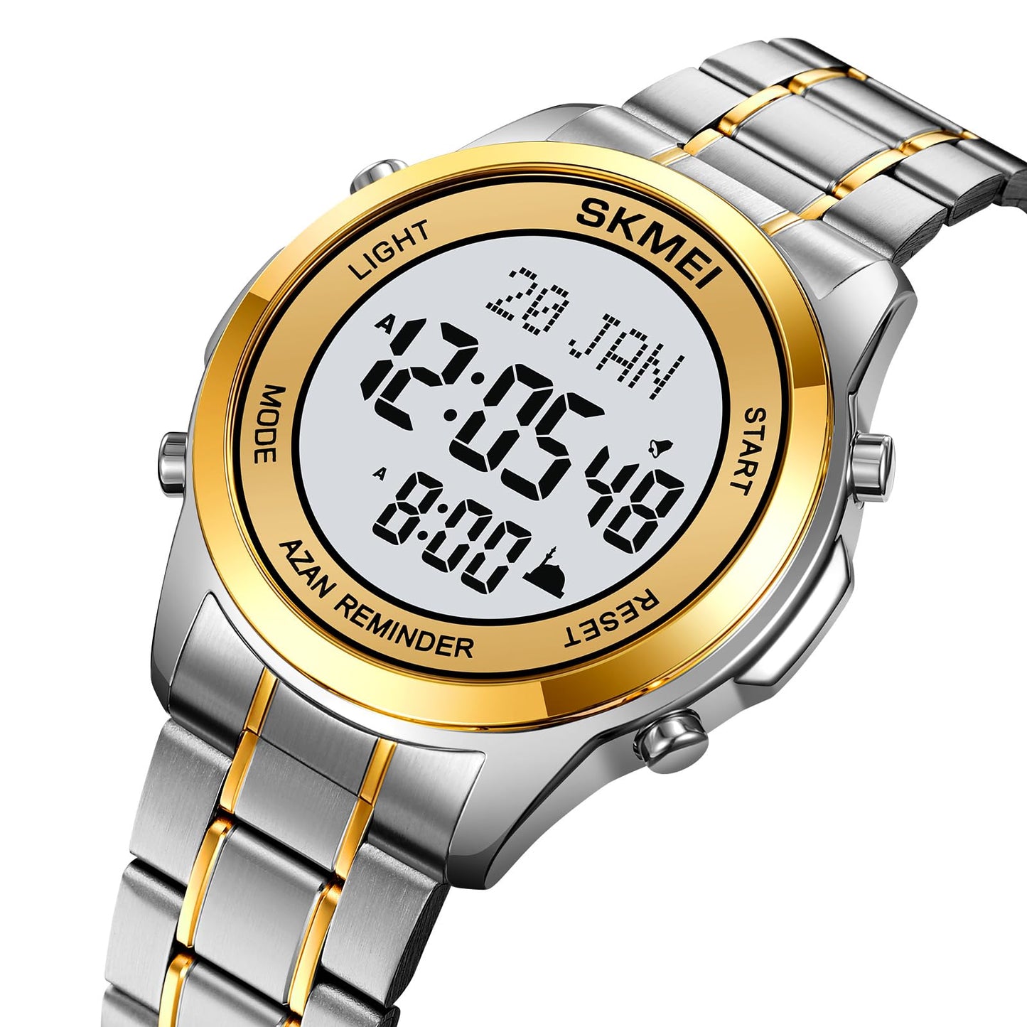 Digital Watch with Stainless Steel Strap for men