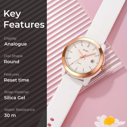 Skmei Quartz Analog Dial Silica Gel Strap Watch for Women - 2319