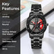 Rolling Watch for Women with Black Metal Strap and Round Dial for Casual & Formal Wear