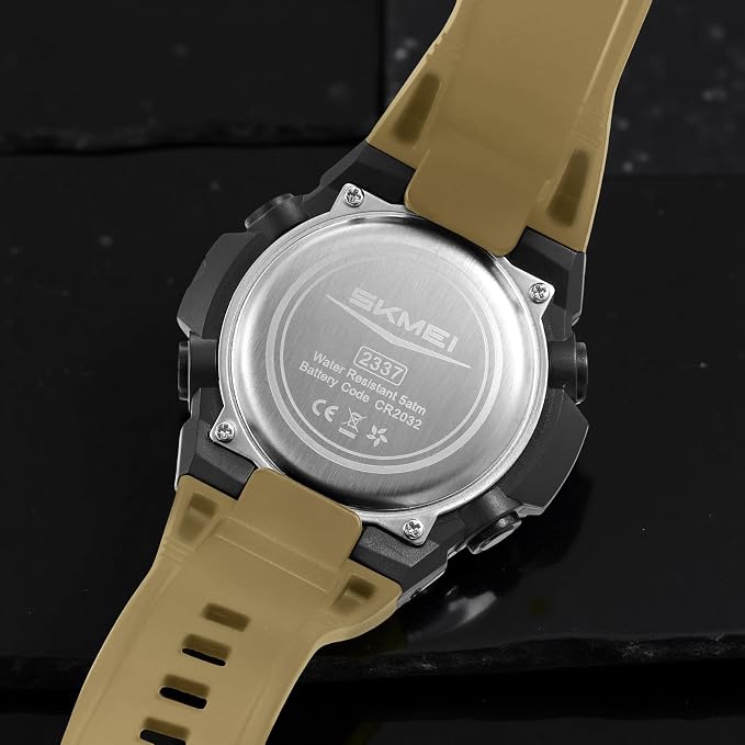 Rugged Digital Sports Watch with Textured Strap for men
