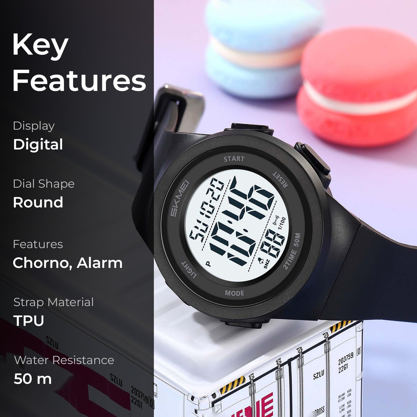 Skmei Digital Dial TPU Strap Watch for Kids - 2286