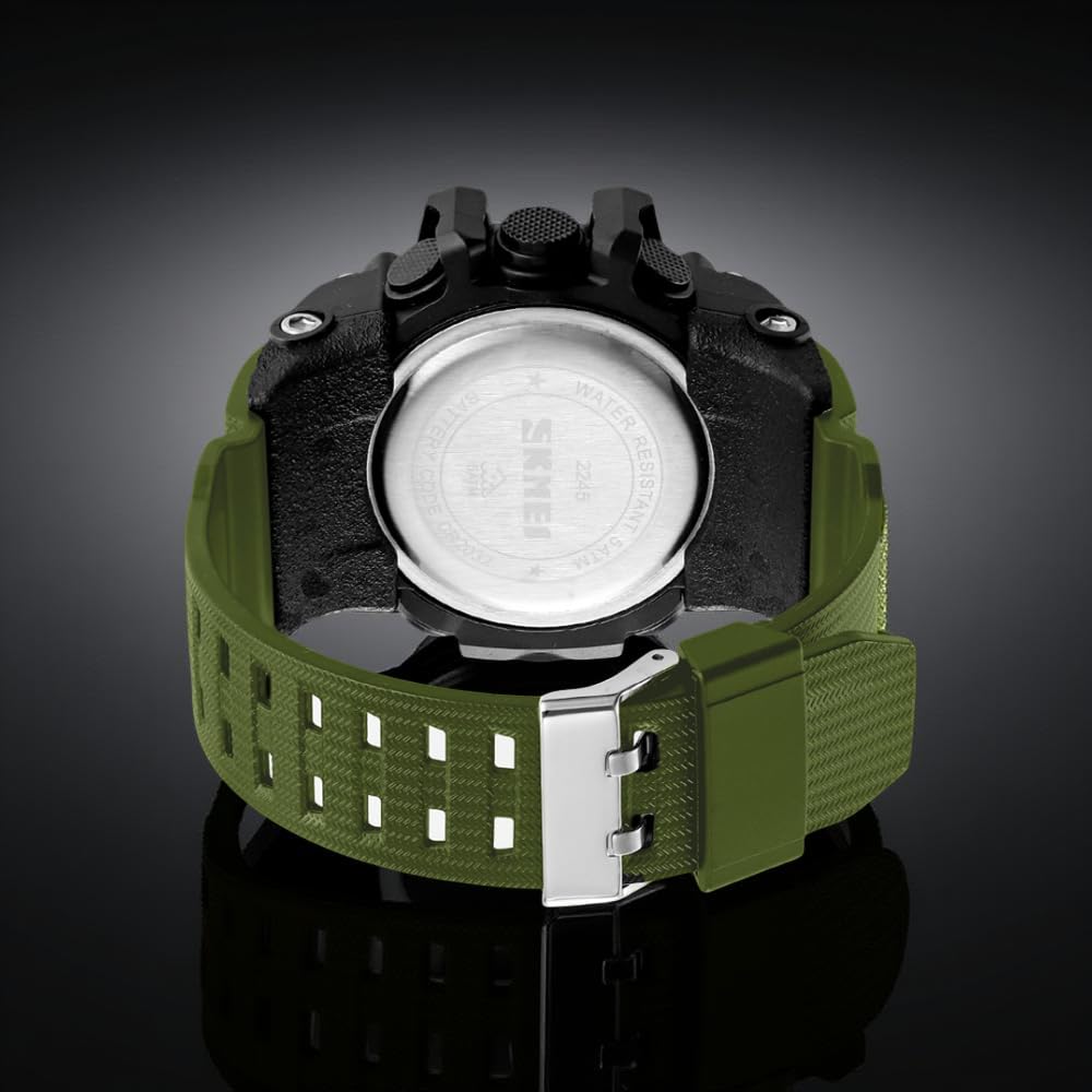 Rugged Digital Sports Watch for Men with Dual Time Display and Outdoor Adventure Style