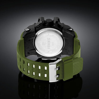 Rugged Digital Sports Watch for Men with Dual Time Display and Outdoor Adventure Style