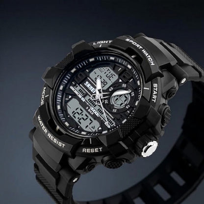 Rugged Analog-Digital Sports Watch with Multi-Function Display and Comfortable Strap For Men