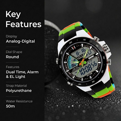 Premium Analog Digital Sports Watch for Men with Dual Display, Stylish Waterproof Wrist Watch for Casual Outdoor and Daily Wear