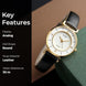 Analog Watch for Women with Gold Mesh Leather Strap and Round Dial for Casual & Formal Wear