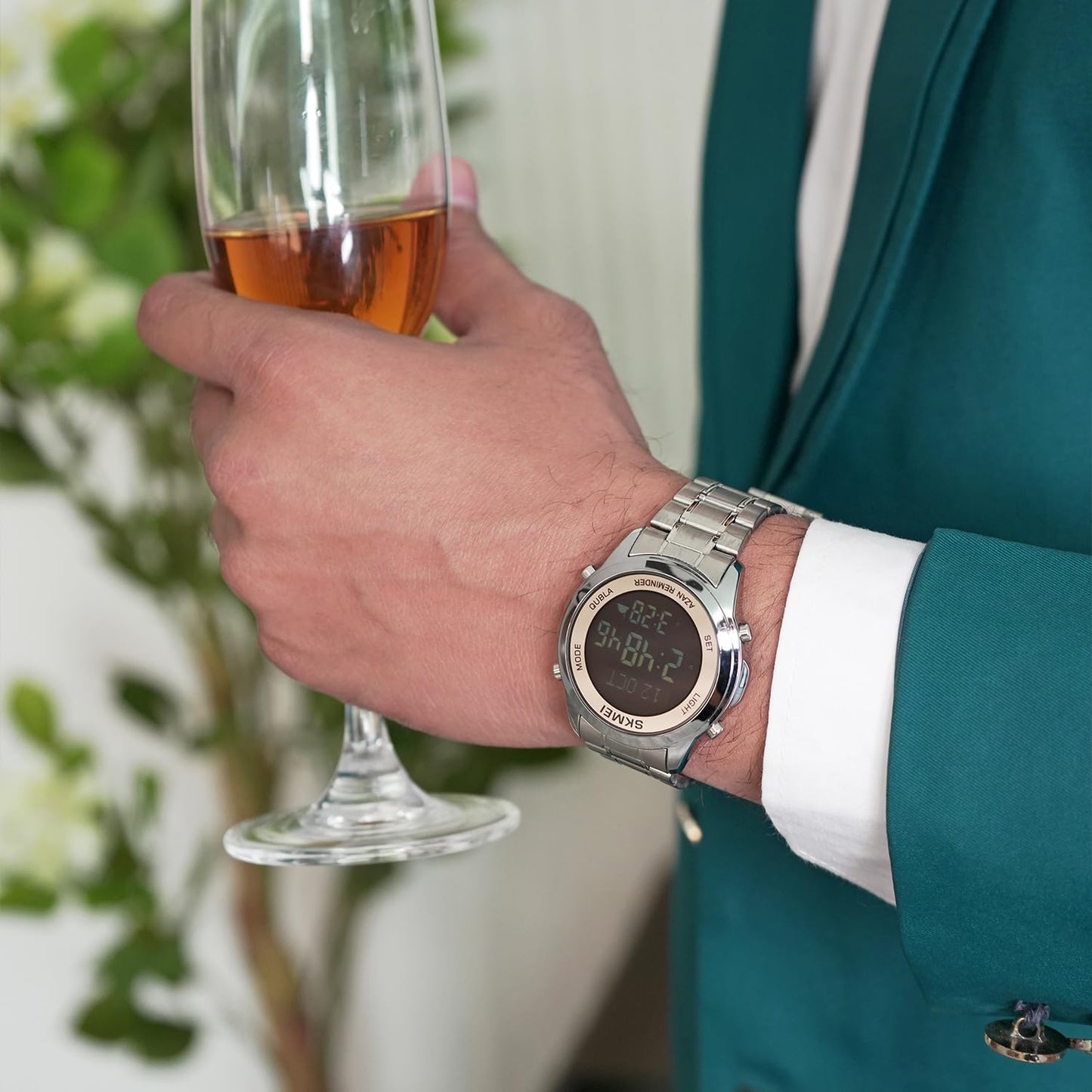 Digital Watch with Stainless Steel Strap for men