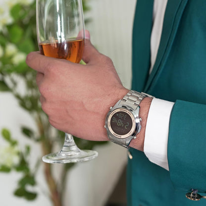 Digital Watch with Stainless Steel Strap for men