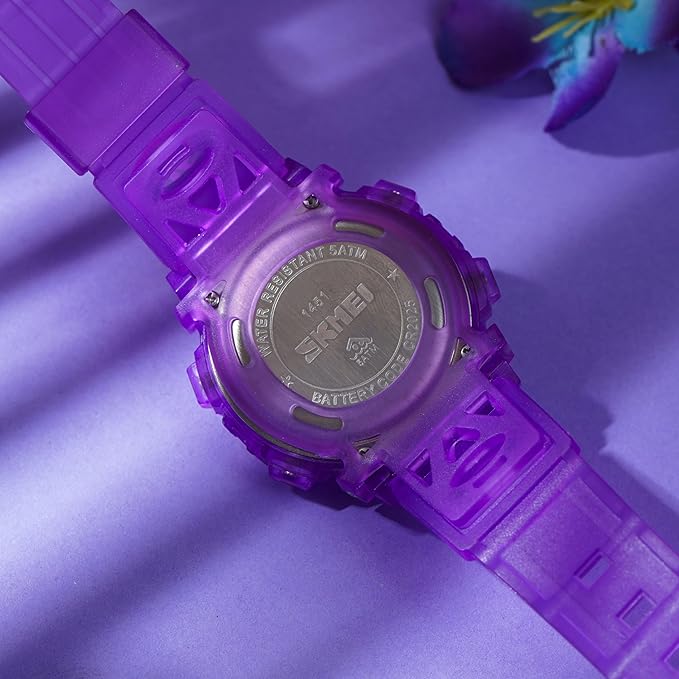 Kids Sports Multi Function Digital Watch, Multicolor Dial Sky ABS Case Kid's Watch, PU Rubber Strap Band, Waterproof LED Light Children Wristwatch