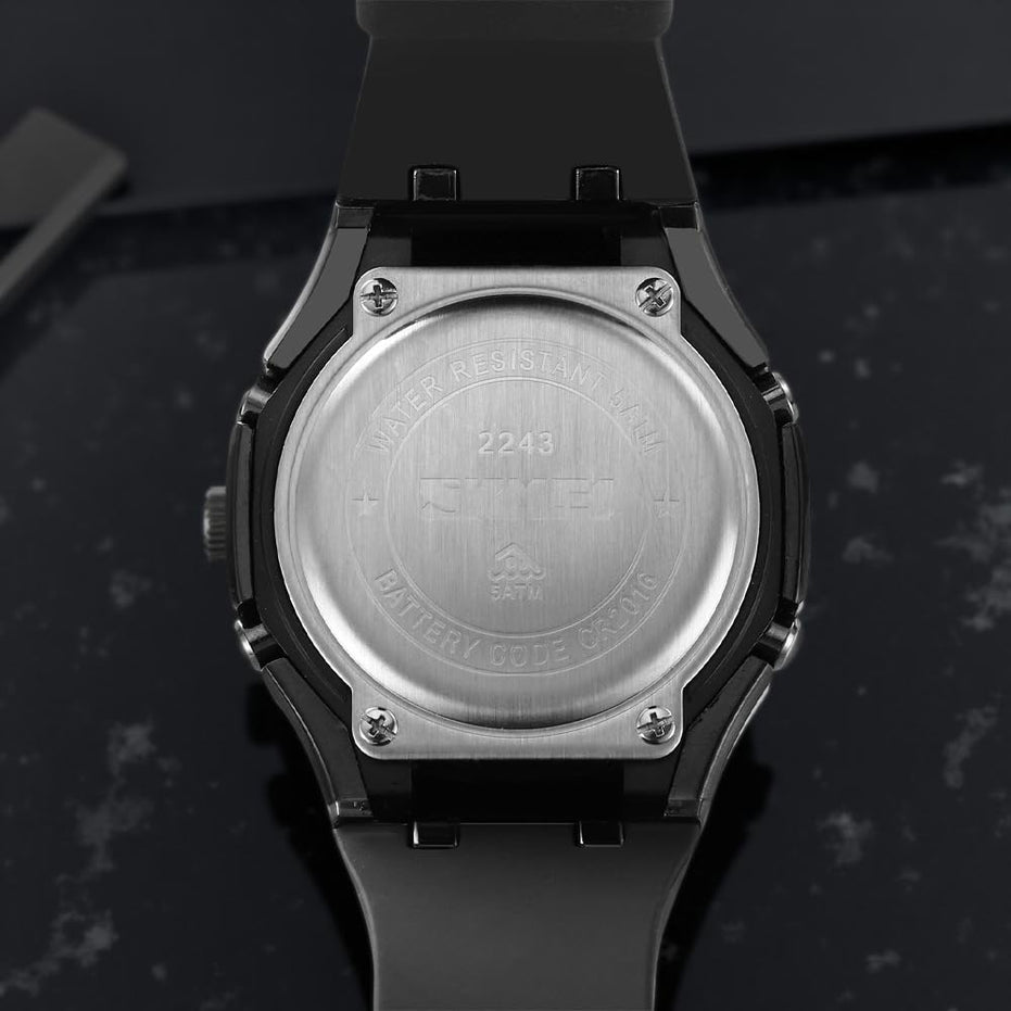 Analog-Digital Watch for Men with Black Silicone Strap and Round Dial for Casual & Formal Wear