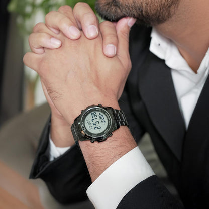 Digital Watch with Stainless Steel Strap for men