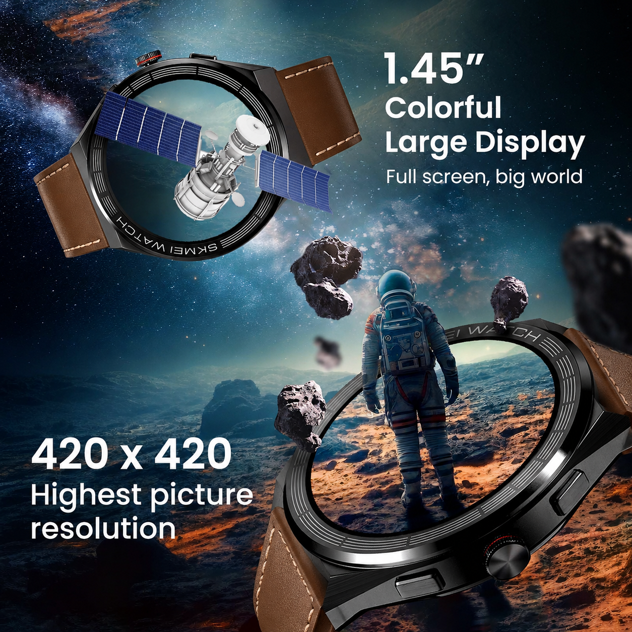 Premium AMOLED Smartwatch with Classic Round Dial and Advanced Fitness Features