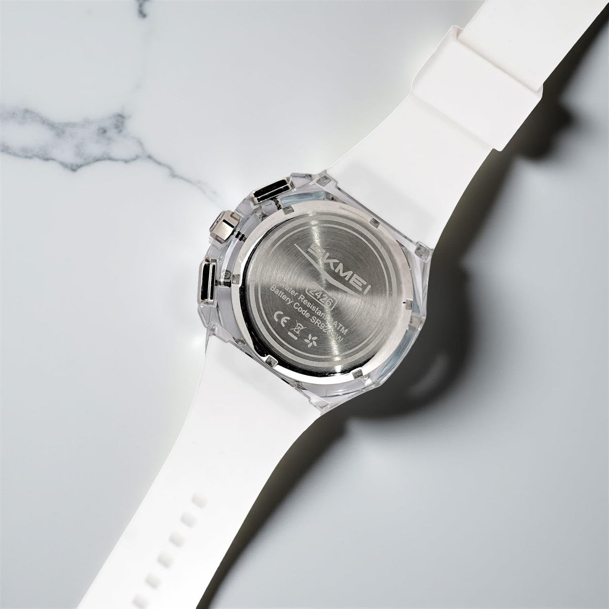 Analog Watch for Men with White Silicone Strap and Round Dial for Casual & Formal Wear