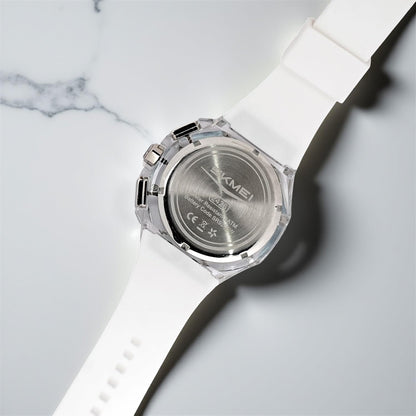 Dynamic Skeleton Dial Sport Watch with Bold Silicone Band