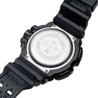 Rugged Dual Display Sports Wrist Watch with Resin Strap For Men