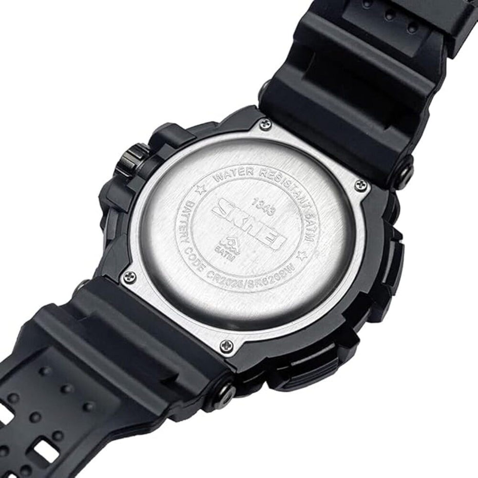 Analog-Digital Watch for Men with Black Polyurethane Strap and Round Dial for Casual & Formal Wear