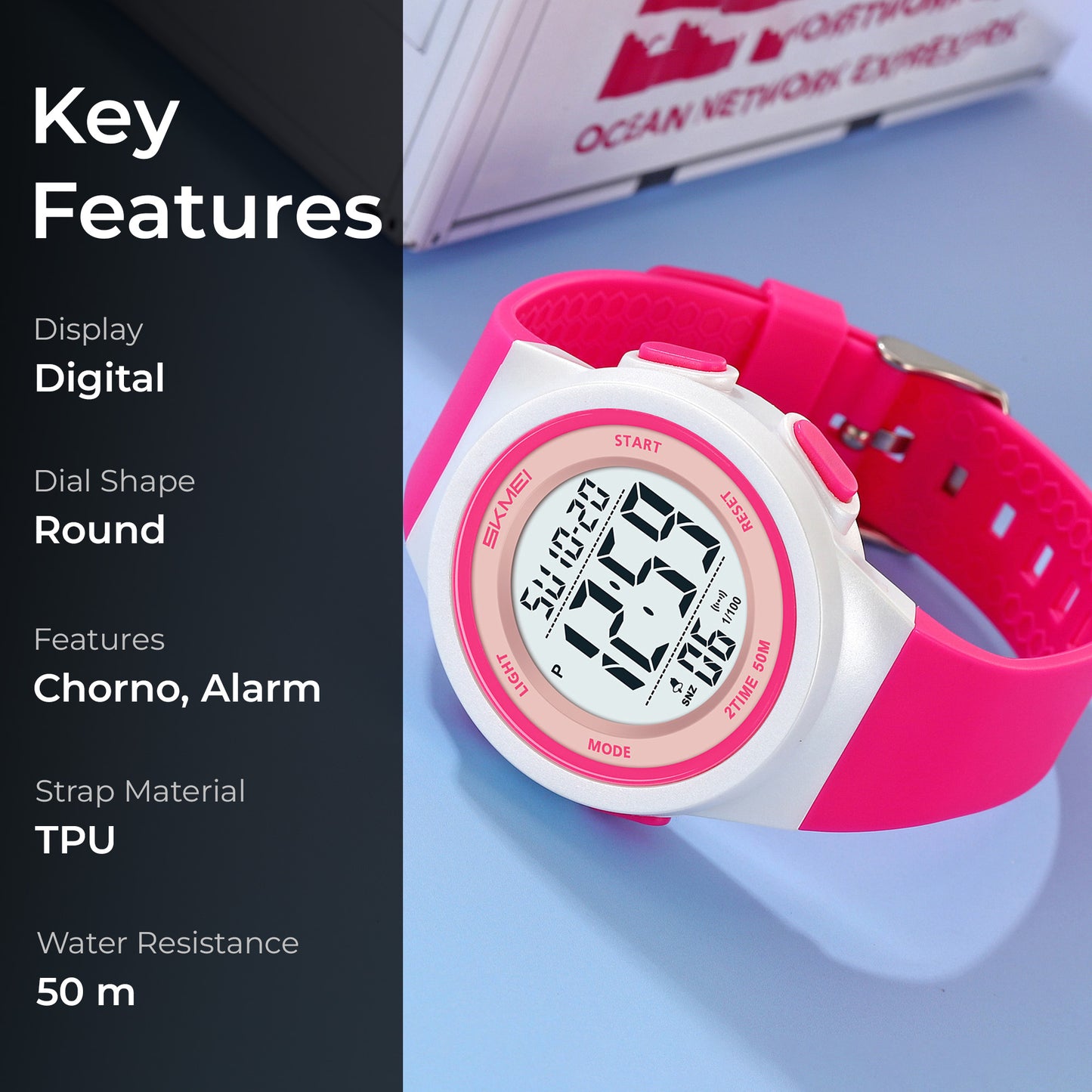 Skmei Digital Dial TPU Strap Watch for Kids - 2286