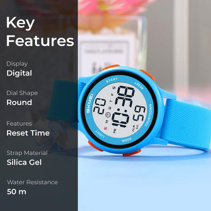 Skmei Digital Dial Silica Gel Strap Watch for Kids - 2427