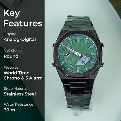 Men Watch Dual-Display Electronic Watch With Luminous 50m Waterproof Watch Fashion Multifunctional Sports Watch For Men