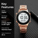Digital Watch for Men with Rose Gold Leather Strap and Round Dial for Casual & Formal Wear