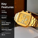 Analog Watch for Men with Gold Metal Strap and Round Dial for Casual & Formal Wear