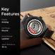 Rolling Watch for Men with Black Leather Strap and Round Dial for Casual & Formal Wear