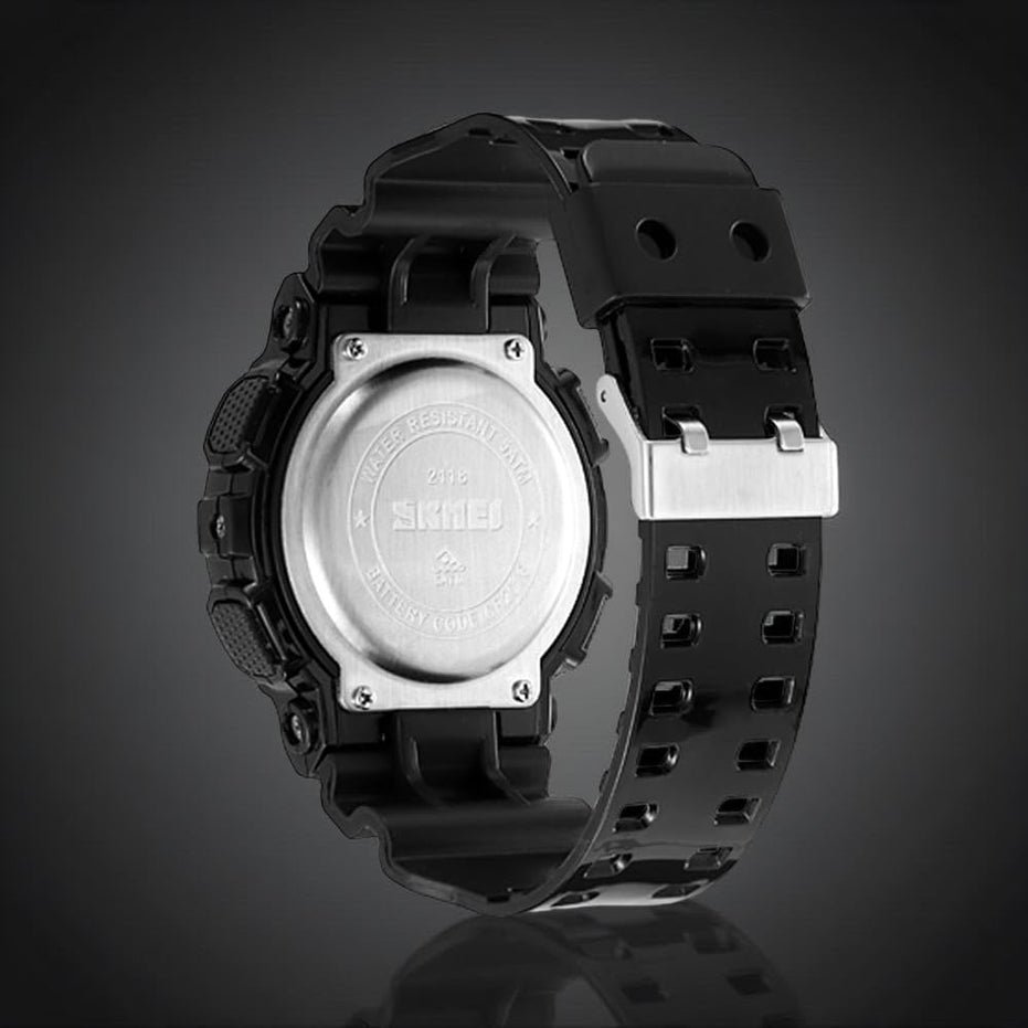 Analog-Digital Watch for Men with Black Silicone Strap and Round Dial for Casual & Formal Wear