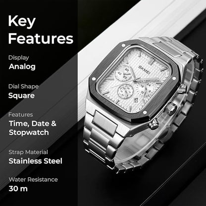 Luxury Chronograph Style Analog Watch for Men with Premium Metal Strap and Bold Designer Dial