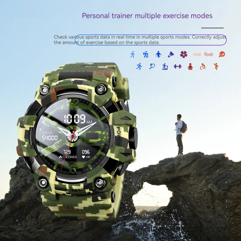 Military Smartwatch - Blue  Bluetooth Call & Health Tracker
