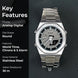 Analog-Digital Watch for Men with Silver Metal Strap and Round Dial for Casual & Formal Wear