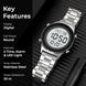 Digital Watch for Men with Silver Metal Strap and Round Dial for Casual & Formal Wear