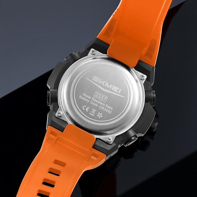 Rugged Digital Sports Watch with Textured Strap for men