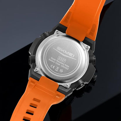 Rugged Digital Sports Watch with Textured Strap for men
