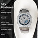 Analog-Digital Watch for Men with Silver Metal Strap and Round Dial for Casual & Formal Wear