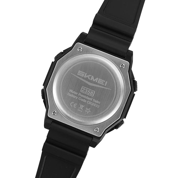 Solar Powered Digital Sports Watch with Silicone Strap for men