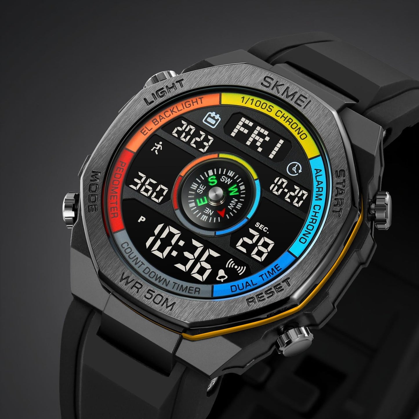 Smart Digital Sports Watch for Men with Multi Function Display and Rugged Outdoor Design