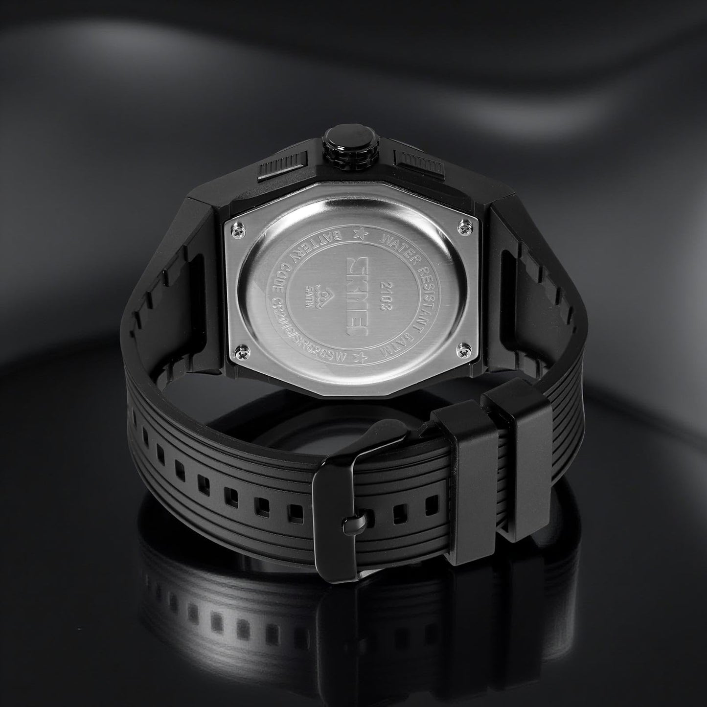 Men's Analog-Digital Sports Watch with Silicone Strap