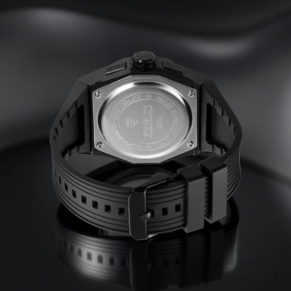 Men's Analog-Digital Sports Watch with Silicone Strap