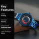 Rolling Watch for Men with Blue Stainless Steel Strap and Round Dial for Casual & Formal Wear