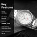 Analog Watch for Men with Silver Stainless Steel Strap and Round Dial for Casual & Formal Wear