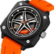 Rolling Watch for Men with Orange Silicone Strap and Round Dial for Casual & Formal Wear