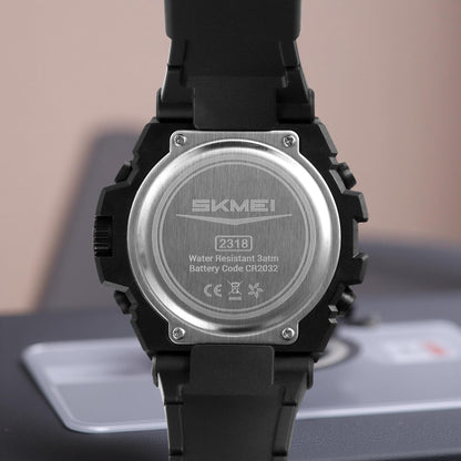 Rugged Digital Sports Watch with Dual Time Display for men