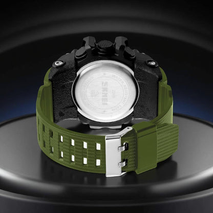 Rugged Digital Sports Watch for Men with Dual Time Display and Outdoor Adventure Style