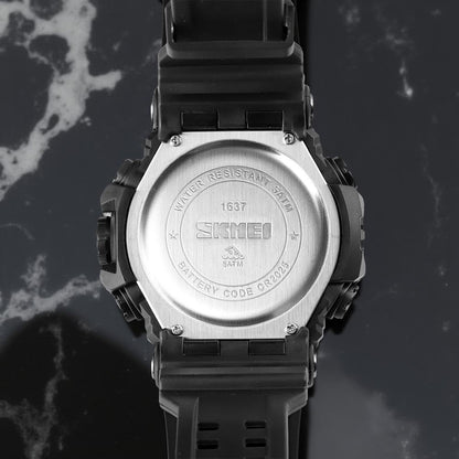 Premium Analog Digital Sports Watch for Men with Dual Time LED Display Alarm and Rugged Design